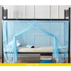 학생 기숙사 이층 침대 커튼 모기장 방진 암막 침대 캐노피 텐트 모기 방지 인공물 여름, f 높이 1.6m, 1m(3.3피트) 침대