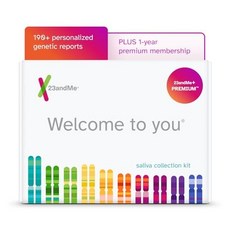 23andMe+ 프리미엄 멤버십 번들 - 건강 + 조상 서비스 및 독점 보고서에 대한 1년 액세스를 포함한 개인 유전 통찰력이 포함된 DNA 키트(구매하기 전에 아래의 중요한 테, 1개, 기타