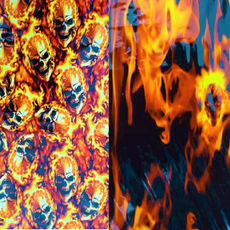 수전사 필름 (스켈레톤 불꽃 패턴), B타입(폭 50cm x 길이 1m), 1개