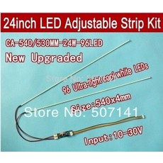 [해외] 530mm 가변 밝기 led 백라이트 스트립 키트 업데이트 24 인치 lcd 모니터 bakclight 주도, 상세내용표시