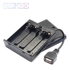 건전지보관함 AA 배터리 홀더 박스 케이스 USB 전원 포트 스위치 커버 포함 2 3 4 6/8 슬롯 DIY, 4-AA 6V, 03 4-AA 6V