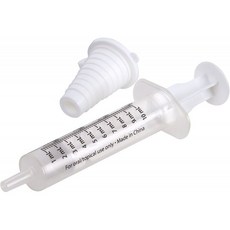액체 의약품용으로 보정된 이지 선량 키즈 아기 경구 주사기 &amp; 디스펜서 보틀 어댑터 포함 10 mL/2 TSP:, 단일옵션
