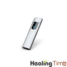 힐링타임 신개념 초경량 LED 라이터 USB 충전식, 슬림라이터 실버