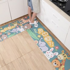 방수패드 Z주방 가죽 매트 애니메이션 애니멀 방유방수 지우기가능 카페트 미끄럼방지 떨어트림방지 발매트 매트강함, C01-오늘 기쁨