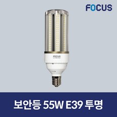 포커스 LED 보안등 파워램프 55W E39 투명, 1개, 주광색