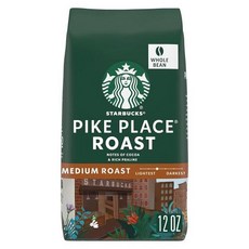 Starbucks 원두 커피 미디엄 로스트 커피 파이크 플레이스 로스트 100% 아라비카 1백(355ml(12온스), 355ml