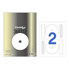 CL-3642AP(2칸) CD/DVD 118(내부지름17.5mm) 컬러레이저라벨100매 레이저용 폼텍라벨, 상세페이지 참조