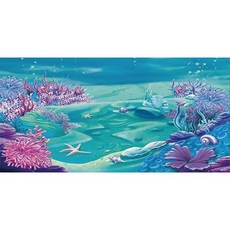 Yeele 10x5ft Under the Sea Mermaid 사진 배경 딥 블루 씨 캐슬 쉘 산호 수중 생일 파티 케이크 테이블 배너 베이비 샤워 부스 스튜디오 장식