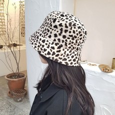 호피 레오파드 패션 깊은 챙넓은 버킷햇 벙거지 모자
