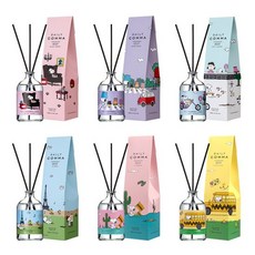 데일리콤마 스누피 디퓨저 100ml x 4개 + 섬유스틱 16개, 라피치x2개_블랙체리x2개