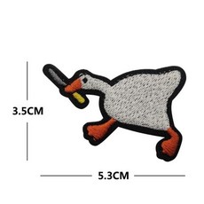 귀여운 만화 동물 후크 및 루프 패치 고양이 칼 오리 거위 개구리 스티커 전술 액세서리 사기 배지 자수, 17) ZG-V01470-1-3, 1개