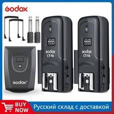 Godox CT-16 16 채널 무선 라디오 플래시 트리거 송신기 + 2x 수신기 세트 캐논 니콘 Pentax 스튜디오 스피드 라이트, 6)1xT add 3x R, 1개