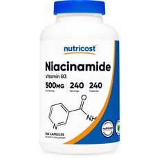 뉴트리코스트 나이아신 아미드(비타민 B3) 캡슐 240캡슐 1서빙 500mg 240회분 Niacinamide (Vitamin B3) Capsules [240 CAPS]