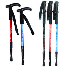 올웨이즈 알루미늄 접이식 등산 스틱 지팡이 용품 일자형 I형 3단 / 티자형 T형 4단, 선택01. 일자형 (블랙)