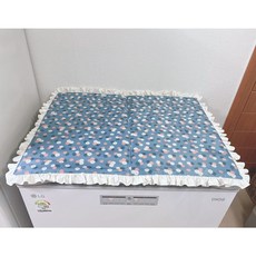 자영인테리어/방수 김치냉장고 커버 덮개 (폼폼플라워), 블루