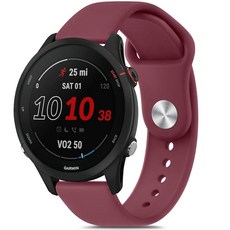 Vancle Garmin Ferunner 265 시계 밴드용 밴드 255 Vivoactive 4/Venu 3/Venu 2 보들보들 실리콘 스포츠 교체 스트랩 여성용 남성용, Wine Red