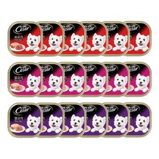  시저 1세 이상 베스트 강아지 주식캔 100g 3종 x 6p, 소 + 닭 + 양, 36개 