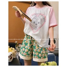 날다람쥐잠옷 원피스 캐릭터 집순이 홈웨어 하늘 귀여운