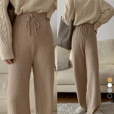 빌러드우먼 휘뚜루마뚜루 와이드 니트 밴딩 팬츠