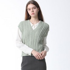 리스트 블록 브이넥 니트 베스트 택가격 128000원