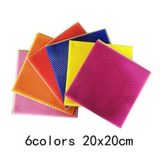 사각 밀랍 시트 컬러 오목 볼록 진 벌집 공예 축복 촛불 만들기 용품 20x20cm 10개, 6colors 20x20cm