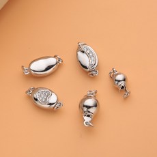 DIY 액세서리 재료 925 버튼 고정버클 둥근구슬 부품 팔찌 펜던트