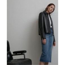 던스트 20FW UNISEX ZIPPED SLEEVES LAMBSKIN SINGLE JACKET BLACK UDJU0F101BK