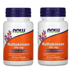 2개 나우푸드 나토키나제 낫토 추출물 100 mg 베지 캡슐 60 정 4개월분 Nattokinase, 60정