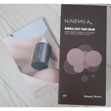 [셀프염색] 나인밀라 버블 이지 새치 염색약 100ml 1N 흑갈색 / 4N 자연갈색 중 택 1 비건포뮬러 피부 저자극 스퀴즈용기로 편하고 빠르게