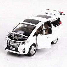 해외직구 토요타 알파드 1:24 다이캐스트 / 사운드 LED 풀백 / TOYOTA 외제차 수입차 명품 하이퀄리티 미니카 콜렉션 / 어린이선물 장식품, WHITE, 1개