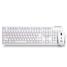 스카이디지탈 무선 키보드 마우스 세트, NKEYBOARD W570, 화이트, 일반형