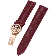 SCRUBY 정품 가죽 시계 스트랩 19MM 20MM 22MM 파텍 필립 와스 밴드용 스테인리스 스틸 전개 걸쇠 남성 여성용