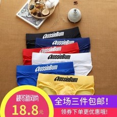 오지범 AUSSIEBUM 폭발적인 남성 어시번즈 삼각 팬티 밀크 심플 섹시 로우