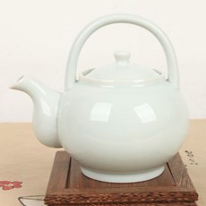 주전자 백자 손잡이 탕관 다관 차주전자 티포트 700ml 티팟, 1개