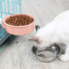 반려동물 케이지 고정 식기 케이지고정밥그릇 zmf*353Td