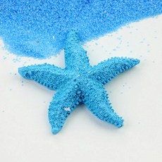 장식 수지 불가사리 흰색 돌 해변 공예 소품 배경 촬영 아이템, [01] Blue Starfish 1pcs, 1개