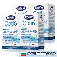 락토플러 옵티6 불가리아 100억유산균 60캡슐 4개 8개월분, 없음