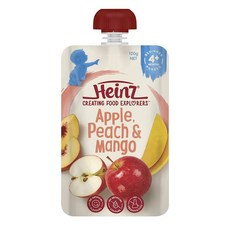 Heinz 헤인즈 애플 피치 앤 딩고망고 파우치 4m+ 120g 4팩, 4세트