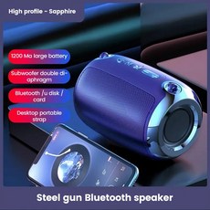 서브우퍼 스피커 앰프 휴대용 HIFI 블루투스 서브 우퍼 TWS 자동차 무선 스피커 스트랩 10 시간 AUX TF 야외 음악 플레이어 사운드 바, 3) blue Speakers