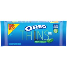 미국 오레오 민트 씬 thins 패밀리사이즈 371g Oreo Thins Mint Chocolate Sandwich Cookies 13.1oz, 1개