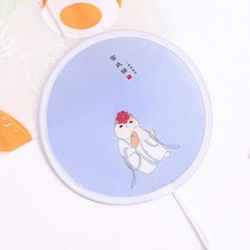 호른 작은부채 부채 가정용 휴대용 쥘부채 접이식 여성둥근 플라스틱