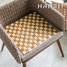 [한빛카페트] 체크 대나무 마작방석 45x45cm, 상세 설명 참조