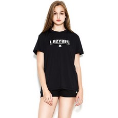[레이지비] 3102 여성 루즈핏 반팔 래쉬가드 세트_LEU7WRG002BK
