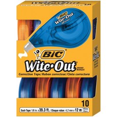 BIC Wite-Out 수정테이프 10-Count : Bic Whiteout : 사무용품, 단일옵션