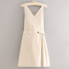 마구와구 언발 브이넥 공방 원피스 앞치마 HG419, 1개, 아이보리