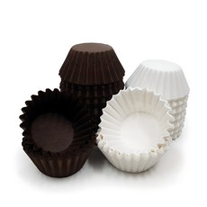 杯子蛋糕烘焙紙模 巧克力色 200入+白色 200入, 混色, 1組