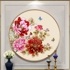 목단보석십자수