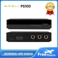 SMSL PS100 다기능 오디오 컨버터 HDMI ARC ES9023 DAC 칩 가정용 자동차 음악용 고성능 전원 시스템, 01 Black - smsl