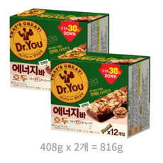 닥터유 에너지바 호두 컴팩트, 816g, 2개
