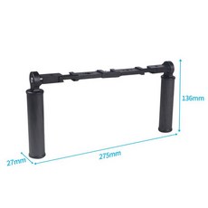 카메라 스테빌레이저 핸드헬드 듀얼 핸드 스태빌라이저 Insta360 콜드 포함 세트 거치대 그립 1/4 FEICHAO 3/8 액션 고프로용 휴대폰 슈 헬드, 5) Hand Grip Only FEICHAO log, 1개, Hand Grip Only